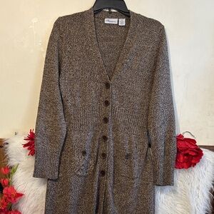 Classic Brown Button-Down Cardigan Sweater